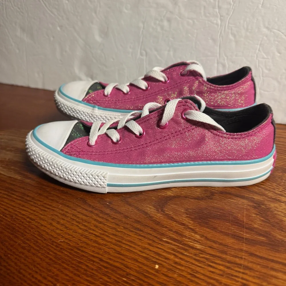 Converse Chuck Taylor All Star Pink‎ Glitter Low Top Sneakers Size 2